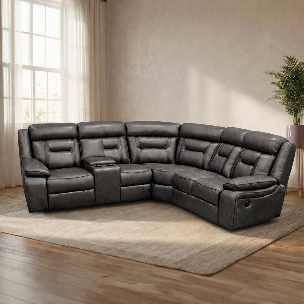 Nova Electric Recliner Leather Corner Sofa