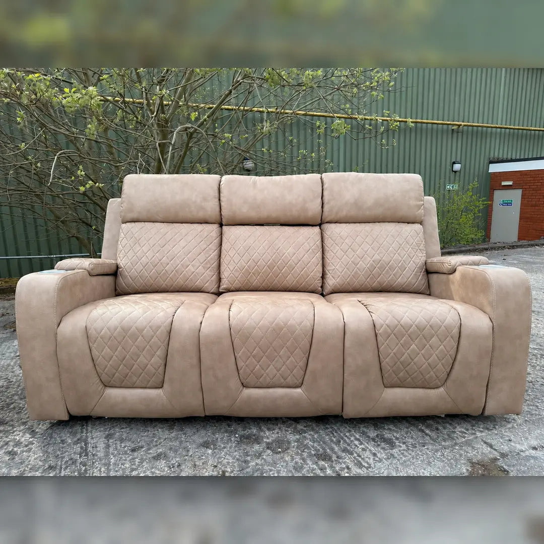 MNS Florida Music Electric Recliners 3+2 Seater Leather Sofa Bluetooth Speakers, LED LIGHTS, USB CHARGER
