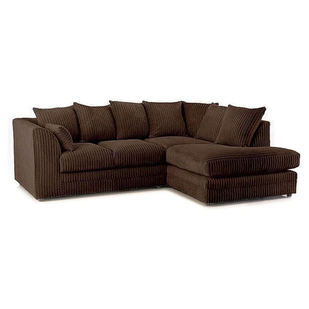 Luxor Full Cord Fabric 5 Seater Corner Sofa Full Back
