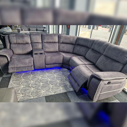 MNS Hannah Electric Recliner Corner Sofa Micro Fibre Fabric