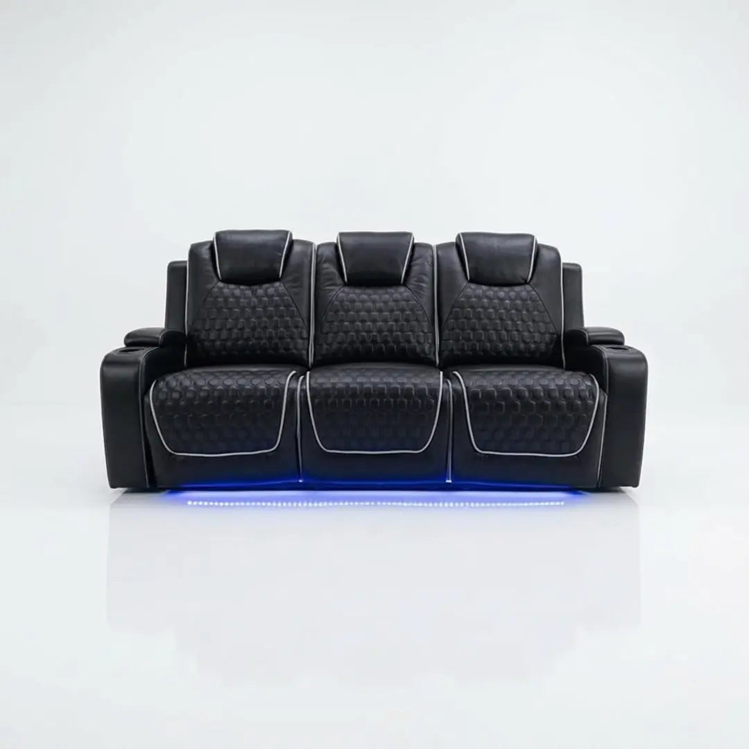 Malaga 3 + 2 (Music) Electrical Recliner Sofa Set ( Ash Grey/ Cream or Black)
