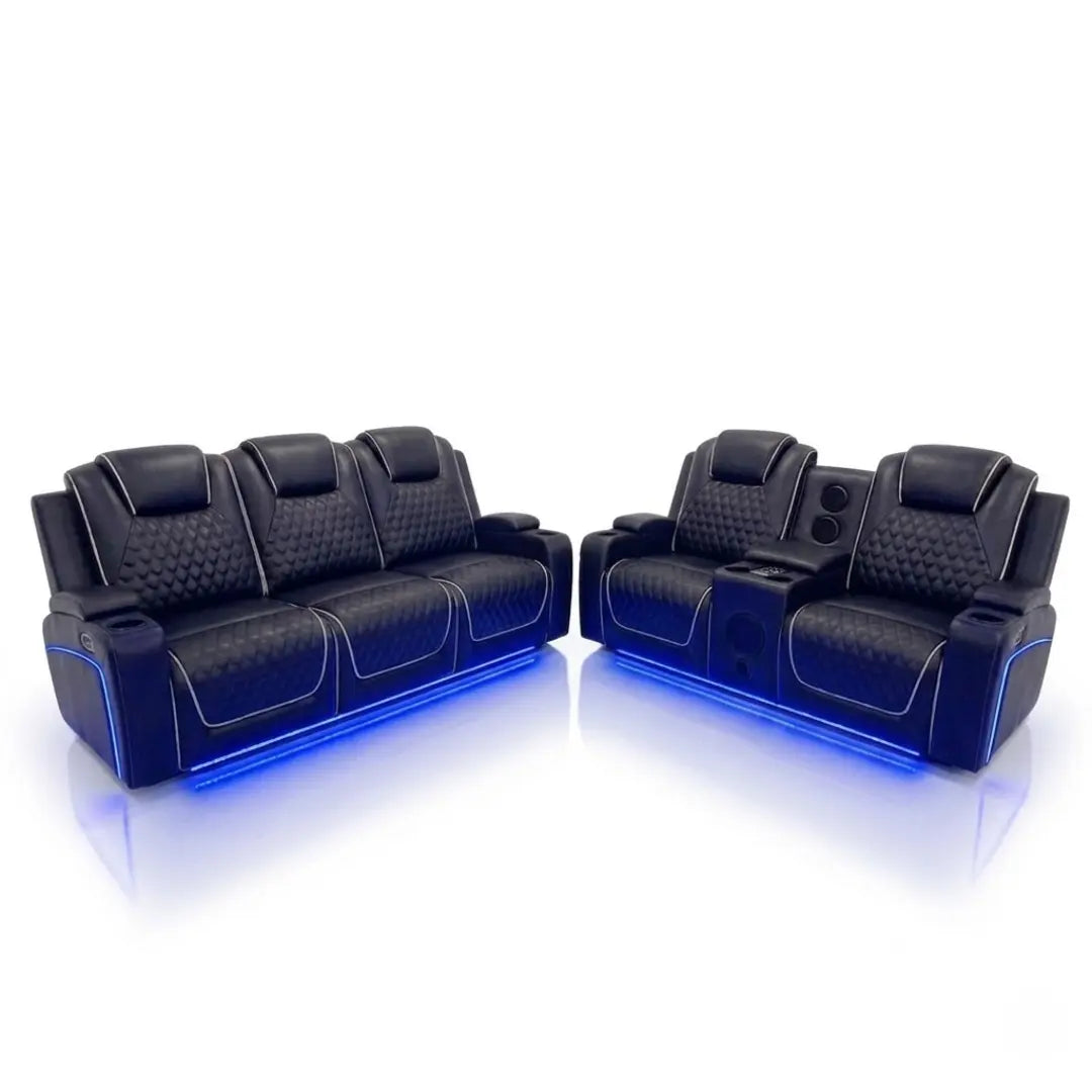 Malaga 3 + 2 (Music) Electrical Recliner Sofa Set ( Ash Grey/ Cream or Black)
