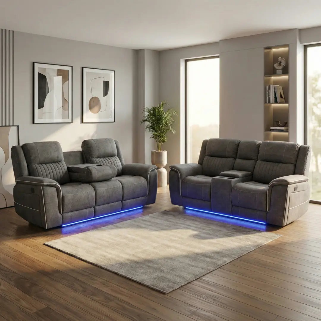 Hannah Electric Recliner 3+2 Sofa Micro Fibre Fabric