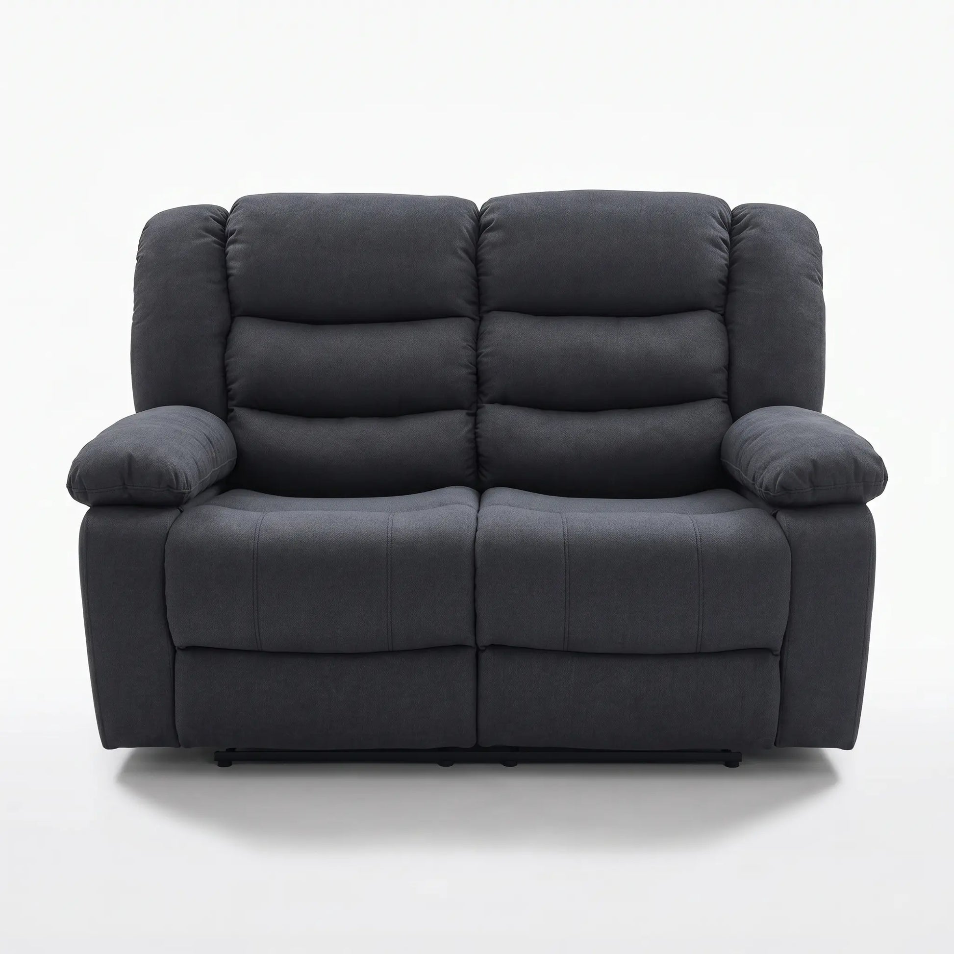 MNS Roma Fabric Reclining Sofa, Grey Fabric, 3+2 Seater with Cup Holders