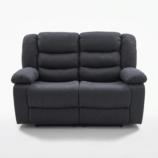 MNS Roma Fabric Reclining Sofa, Grey Fabric, 3+2 Seater with Cup Holders