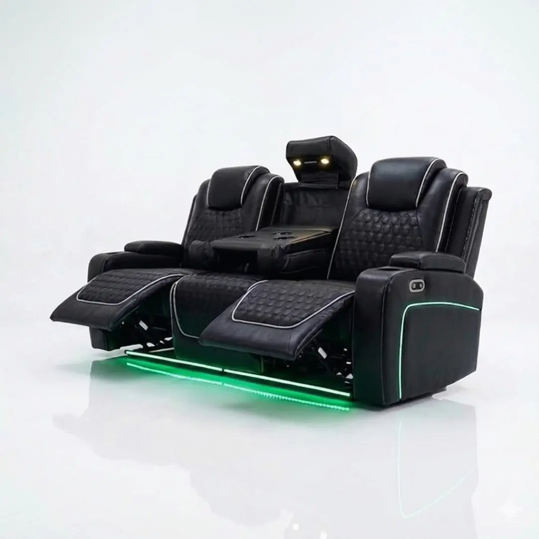 Malaga 3 + 2 (Music) Electrical Recliner Sofa Set ( Ash Grey/ Cream or Black)

