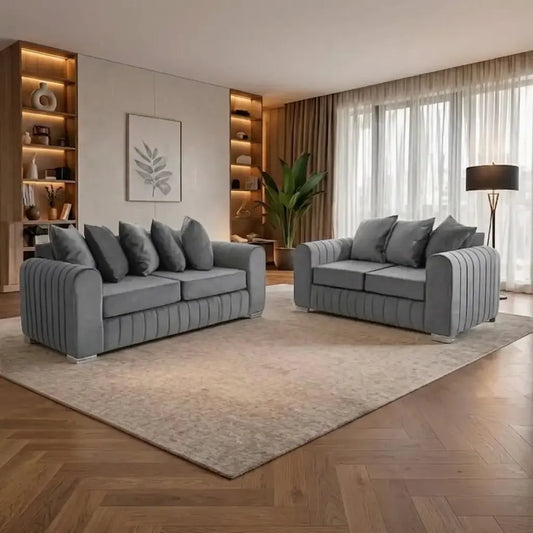 Lilly Velvet 3+2 Seater Sofa Set – Elegant Modern Design
