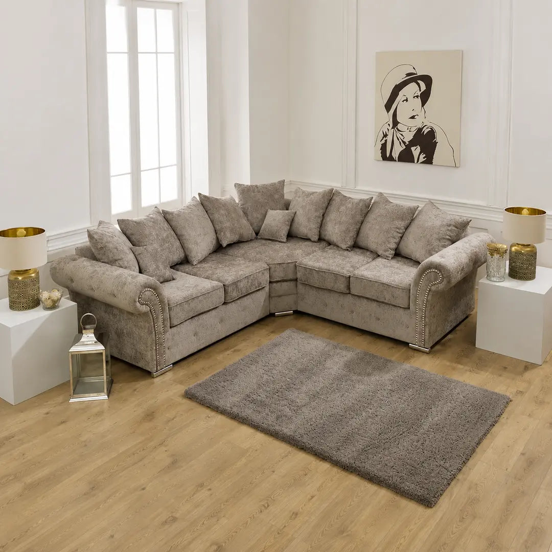 Graceland Corner Sofa Scatter Back Alaska Truffle