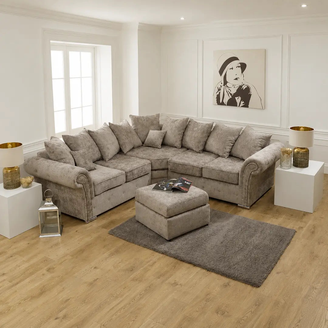 Graceland Corner Sofa Scatter Back Alaska Truffle