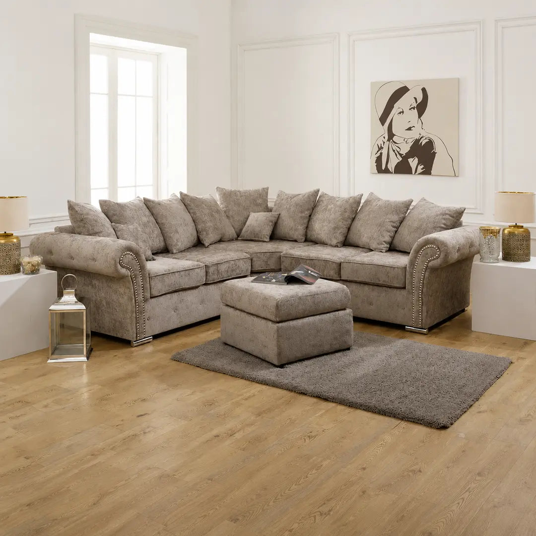 Graceland Corner Sofa Scatter Back Alaska Truffle