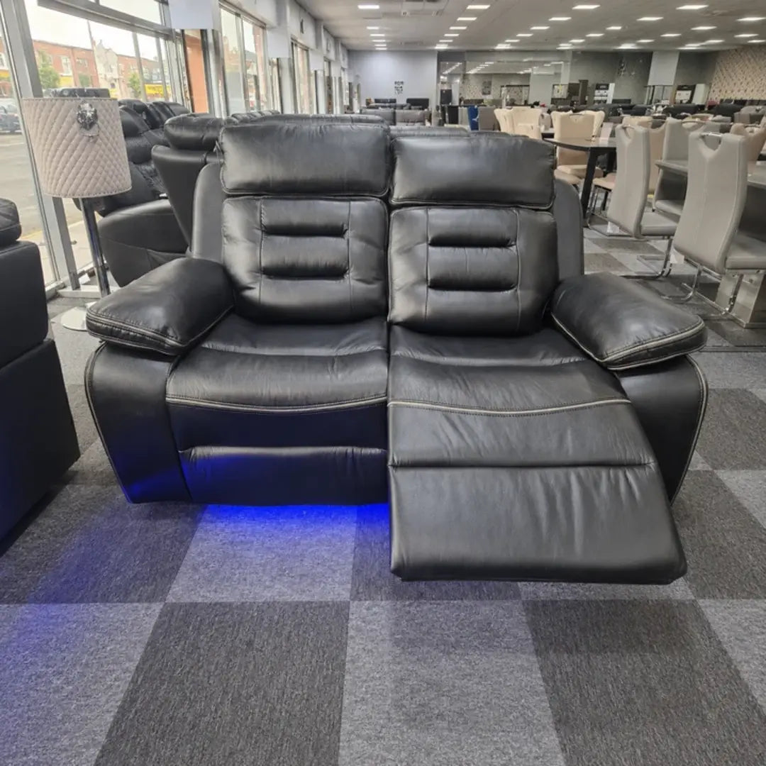 Hafsa Music Electric Recliners. Grey 3 + 2 Sofa Set , USB, LED, Bluetooth.