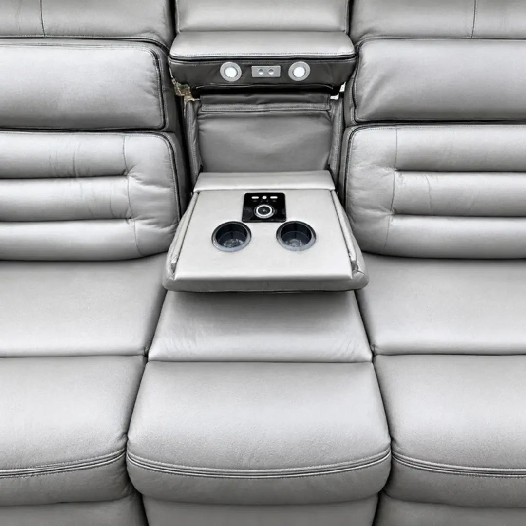 Hafsa Music Electric Recliners. Grey 3 + 2 Sofa Set , USB, LED, Bluetooth.