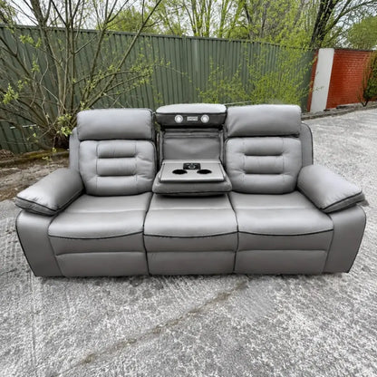 Hafsa Music Electric Recliners. Grey 3 + 2 Sofa Set , USB, LED, Bluetooth.