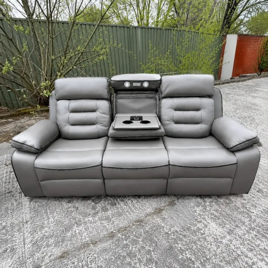 Hafsa Music Electric Recliners. Grey 3 + 2 Sofa Set , USB, LED, Bluetooth.