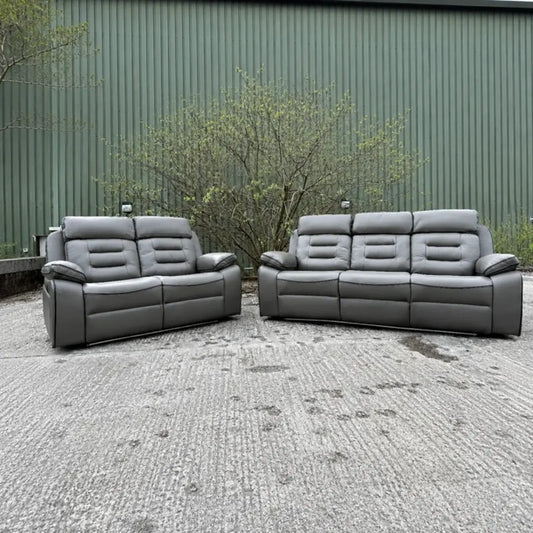 Hafsa Music Electric Recliners. Grey 3 + 2 Sofa Set , USB, LED, Bluetooth.
