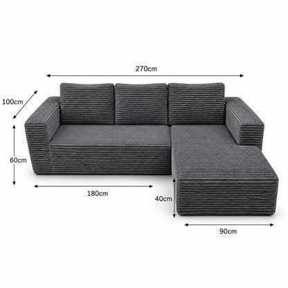 MNS Boneless Corner Sofabed - 3 Seater