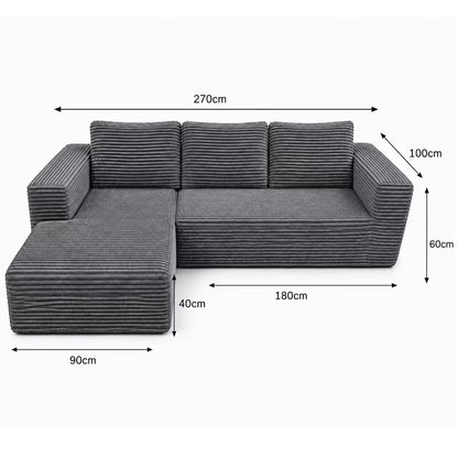 MNS Boneless Corner Sofabed - 3 Seater