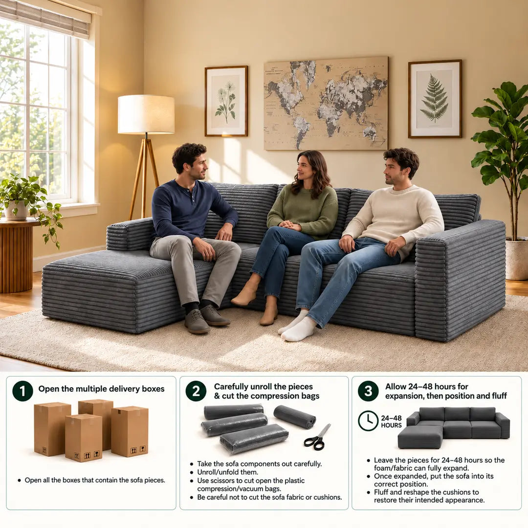 MNS Boneless Corner Sofabed - 3 Seater