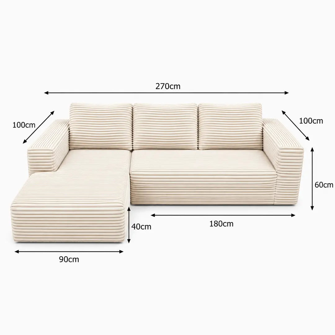 MNS Boneless Corner Sofabed - 3 Seater