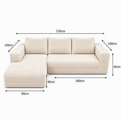 MNS Boneless Corner Sofabed - 3 Seater