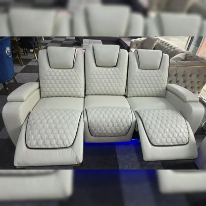 Malaga 3 + 2 (Music) Electrical Recliner Sofa Set ( Ash Grey/ Cream or Black)

