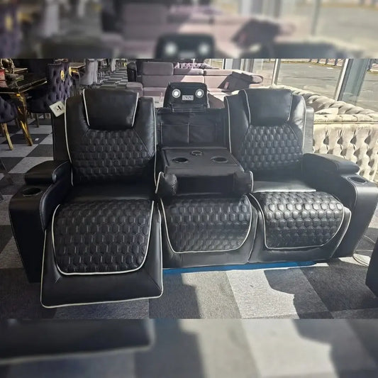 Malaga 3 + 2 (Music) Electrical Recliner Sofa Set ( Ash Grey/ Cream or Black)
