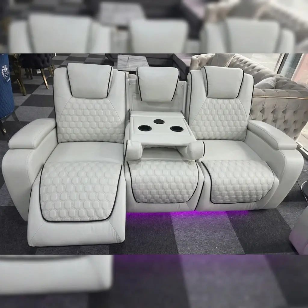 Malaga 3 + 2 (Music) Electrical Recliner Sofa Set ( Ash Grey/ Cream or Black)
