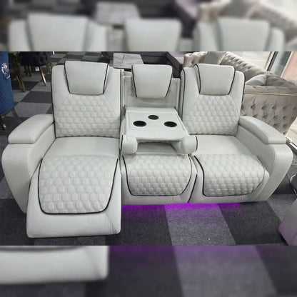 Malaga 3 + 2 (Music) Electrical Recliner Sofa Set ( Ash Grey/ Cream or Black)
