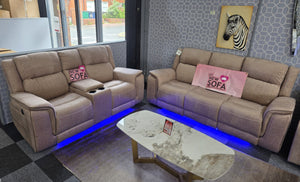 Hannah Electric Recliner 3+2 Sofa Micro Fibre Fabric - MNS (MY NEW SOFA) LTD