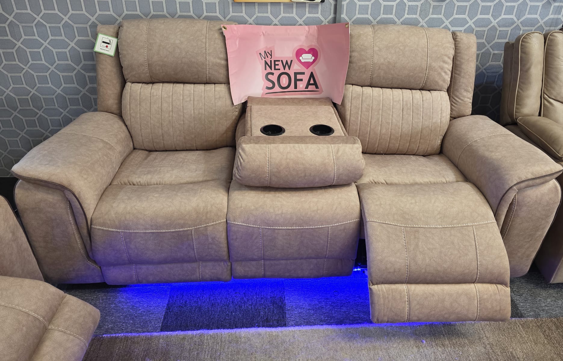 Hannah Electric Recliner 3+2 Sofa Micro Fibre Fabric - MNS (MY NEW SOFA) LTD