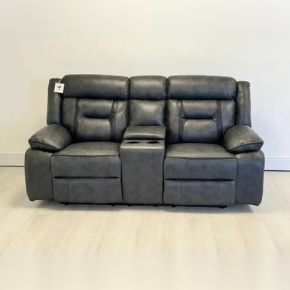 Nova Electric Recliner Leather Sofa - 3+2 Seater With Dual Power Recliners, Console & Cup Holders – Modern Style