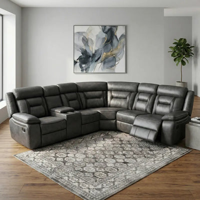 Nova Electric Recliner Leather Corner Sofa