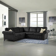 Oakland Leather Corner Sofa Black