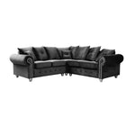 Load image into Gallery viewer, Kashmir Corner Sofa Black Plush Velvet
