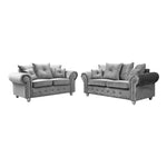 Load image into Gallery viewer, Kashmir Sofa 3+2 Seater Grey Plush Velvet
