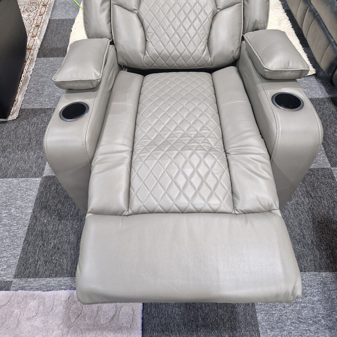 Orlando Electric Recliners Leather Arm Chair (Black, Grey,Brown) /LED LIGHTS/USB PORTS