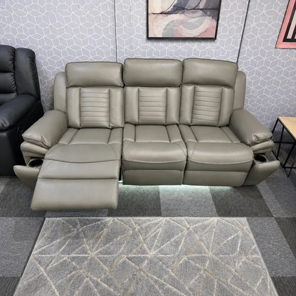 Sevilla 3+2 Leather Electric Recliner Sofa USB Type-C LED Cupholders Wireless
