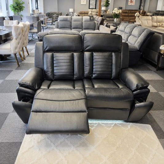 Sevilla 3+2 Leather Electric Recliner Sofa USB Type-C LED Cupholders Wireless