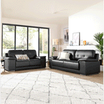 Load image into Gallery viewer, Kansas Leather Sofa Black - Envogue Furniture
