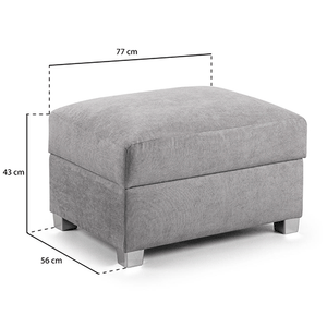 VERONA GREY STORAGE FOOTSTOOL 
