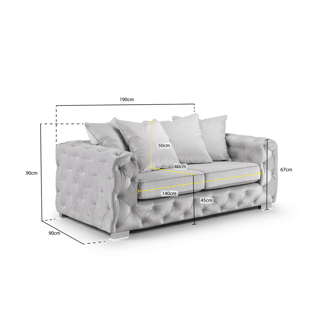 Ashton 3+2 Seater Sofa Silver - Envogue Furniture