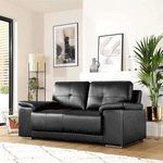 Load image into Gallery viewer, Kansas Leather Sofa Black - Envogue Furniture
