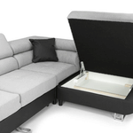 Load image into Gallery viewer, Anton Sofabed Corner Sofa Bed With Storage Box Grey-Black - Envogue Furniture
