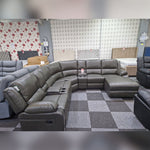 Load image into Gallery viewer, Madrid Leather Recliner Corner Sofa Grey - Envogue Furniture
