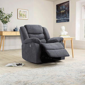MNS Roma Fabric Recliner Sofa Arm Chair Grey