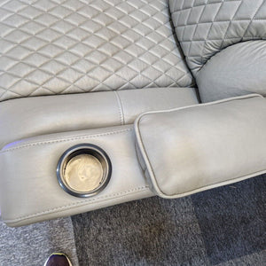 MNS Orlando Electric Recliners 3+2 Seater Leather Sofa (Black, Grey) /LED LIGHTS/WIRELESS CHARGER