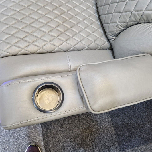 MNS Orlando Electric Recliners 3+2 Seater Leather Sofa (Black, Grey) /LED LIGHTS/WIRELESS CHARGER