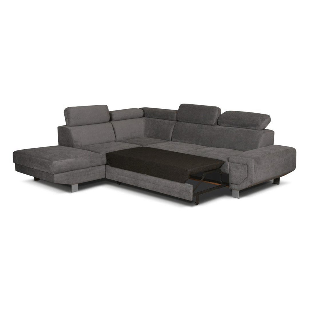 Artic Sofa Bed Corner Sofa Bed With Storage Box Grey - Envogue Furniture