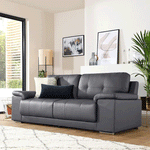 Load image into Gallery viewer, Kansas Leather Sofa Grey - Envogue Furniture
