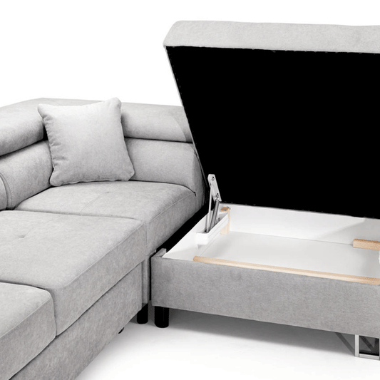 Anton Sofa bed Corner Sofa Bed With Storage Box Grey